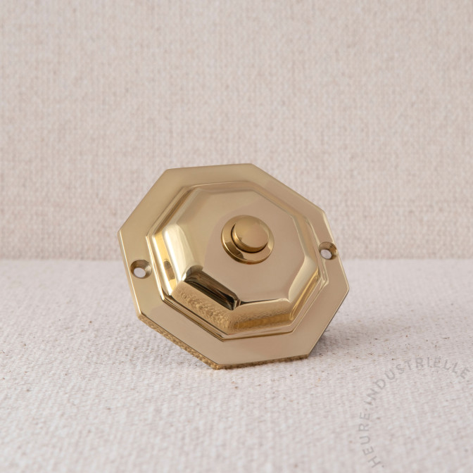 BOUTON DE SONNETTE 12 V DIAM 75MM LAITON POLI BOUTON DE SONNETTE 12 V DIAM 75MM LAITON POLI
