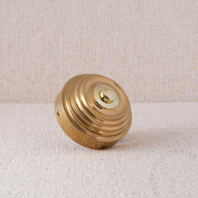 BOUTON DE SONNETTE 12V MOULURE DIAM 60mm LAITON POLI BOUTON DE SONNETTE 12V MOULURE DIAM 60mm LAITON POLI