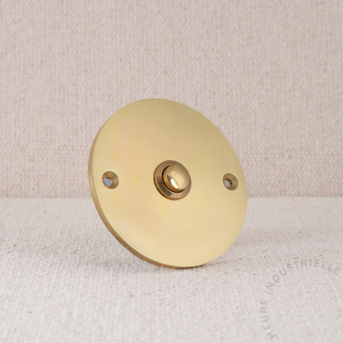 BOUTON DE SONNETTE 12V DIAM 75MM LAITON POLI BOUTON DE SONNETTE 12V DIAM 75MM LAITON POLI