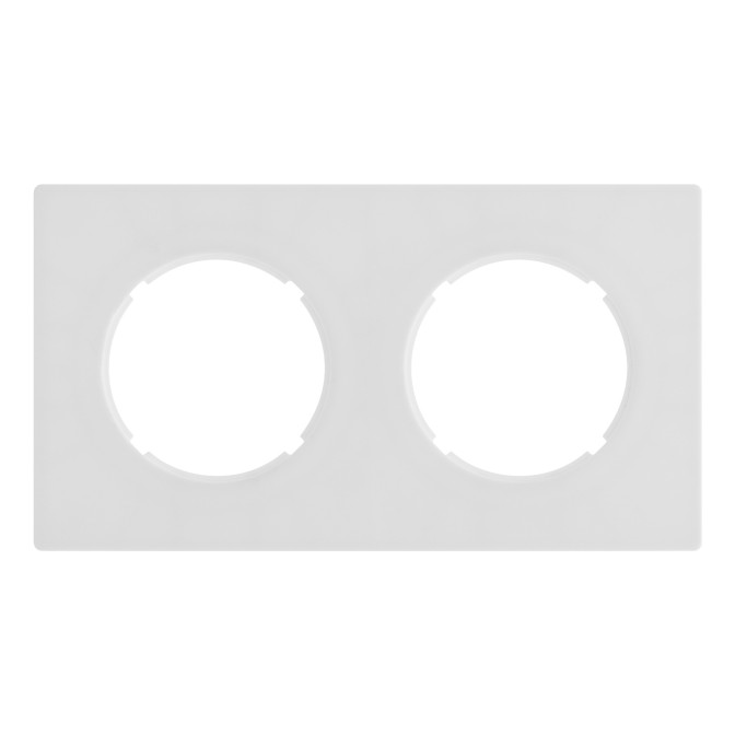 Plaque 2 postes Blanc mat