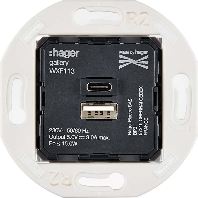 MECANISME087W CHARGEUR USB-C+USB-C 5V-3A