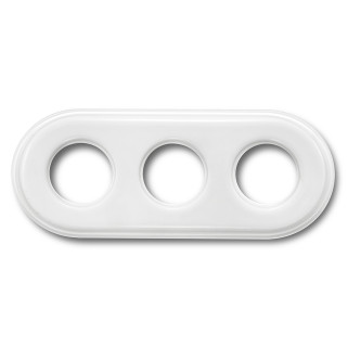 Plaque 3 postes porcelaine blanche