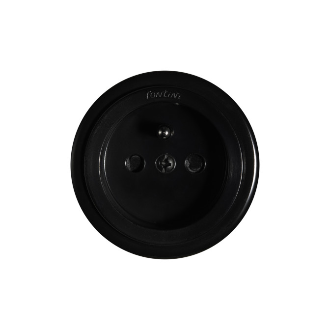 Prise 2P+T couvercle résistante aux chocs porcelaine noire