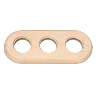 Plaque 3 postes hêtre ss vernis