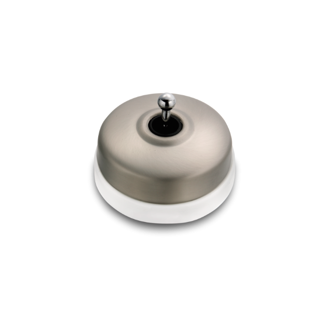 VV nickel satin et manette chrome porcelaine blanche ss passe-câble