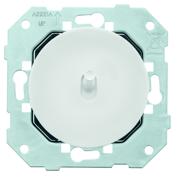 Poussoir 6A-250V~ à levier et enjoliveur blanc glossy