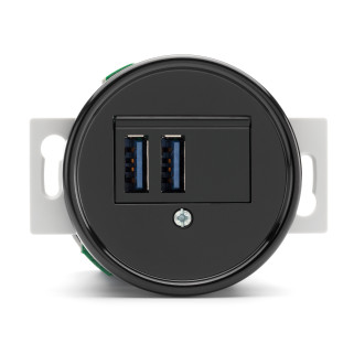 CHARGEUR USB DOUBLE A+A BAKELITE NOIRE