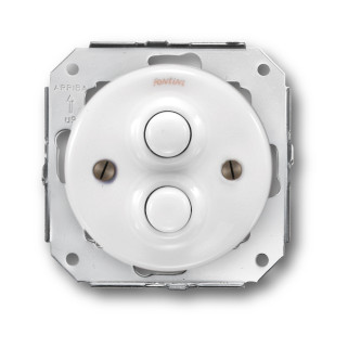 Poussoir double porcelaine blanche