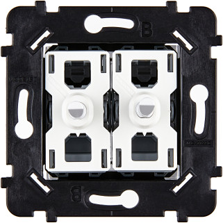 Mécanisme 2 Vv Et/Ou Poussoir Blanc Support Blanc Collection Hitera