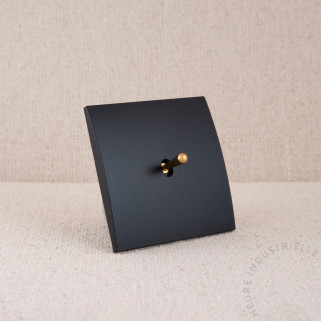 Commande Duo simple Modelec karo noir satin levier laiton