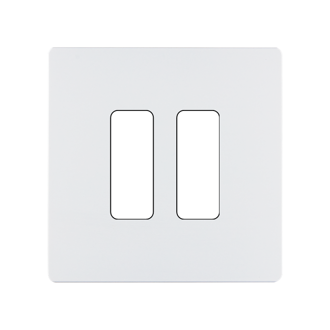 Façade M Blanc Mat Simple 2 Boutons magnétique