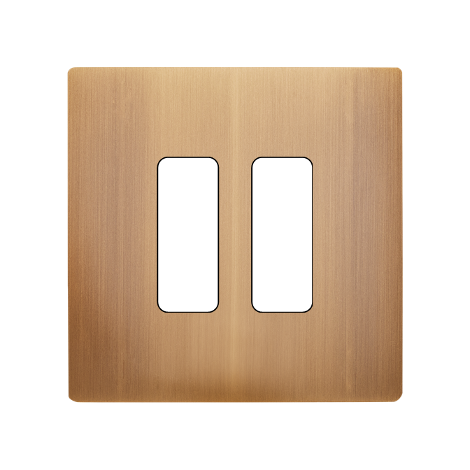 Façade M Vieux Bronze Brosse Simple 2 Boutons magnétique