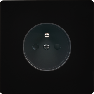 Façade M Noir Mat Simple 1 Prise magnétique