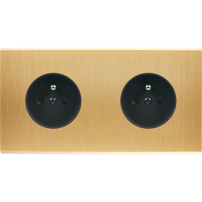 Façade Confidence Laiton Brosse Double Horizontale PC Pc