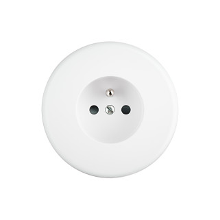 Façade Iris Blanc Simple Prise courant 2P+T - Façade à clip.