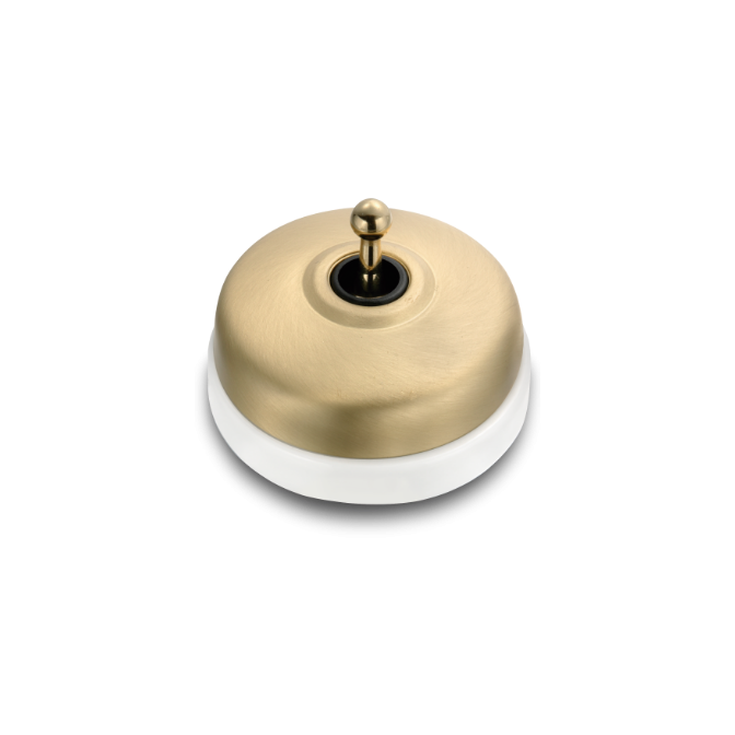 VV doré satin manette doré brillant porcelaine blanche ss passe-câble