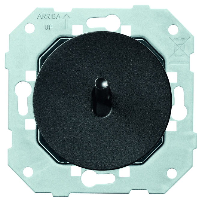 Poussoir 6A-250V~ à levier et enjoliveur noir mat