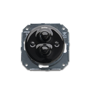 Poussoir double porcelaine noire