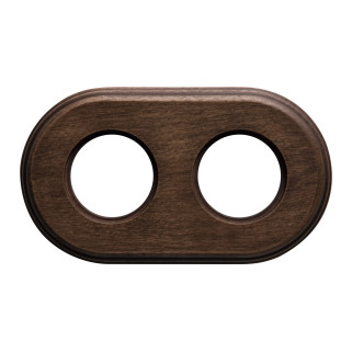 Plaque 2 postes hêtre vieilli