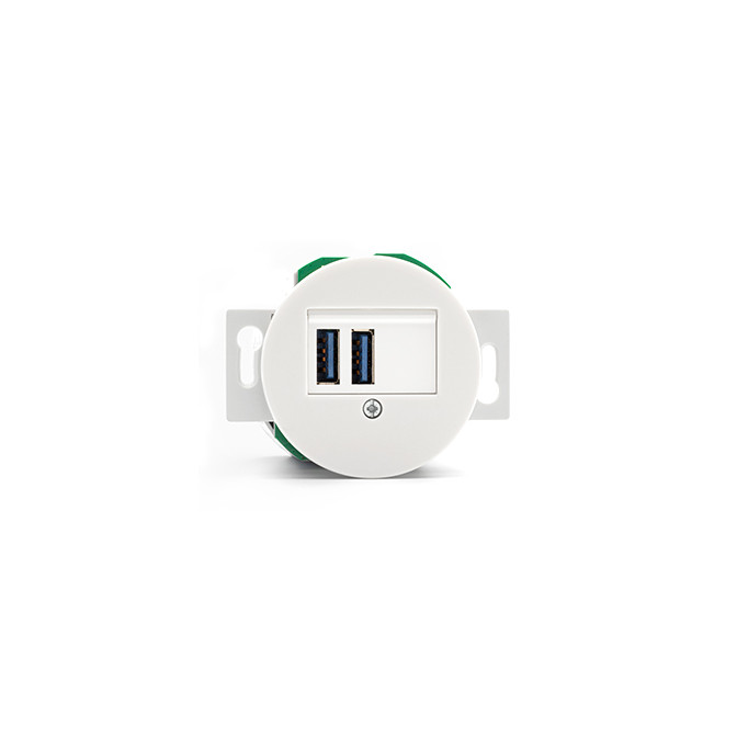 CHARGEUR USB DOUBLE A+A PORCELAINE BLANCHE