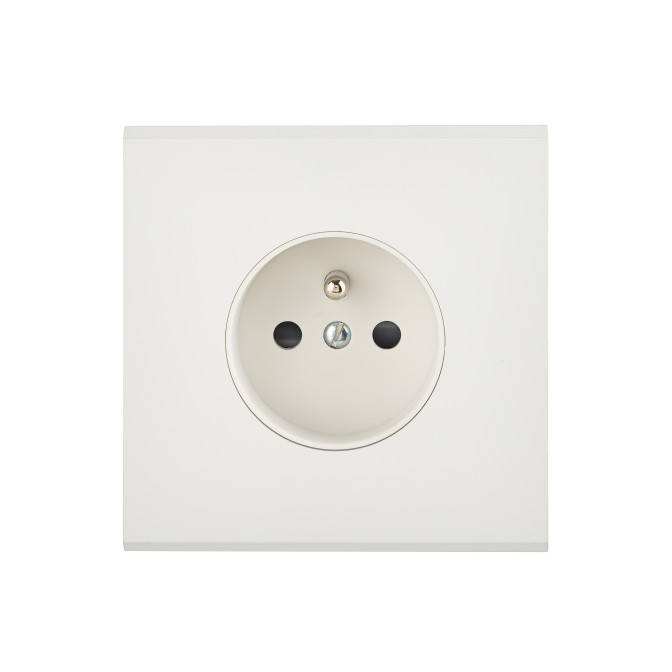 Façade Confidence Laiton Blanc Simple Prise courant. Façade magnétiqu
