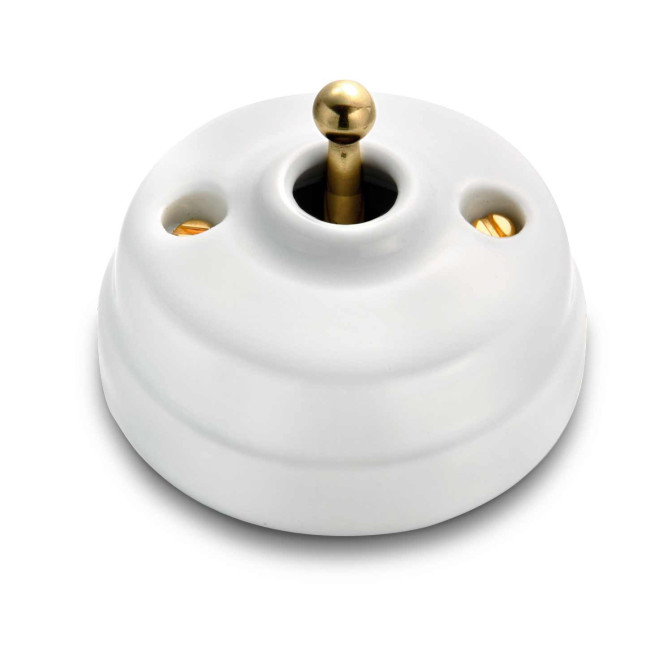 VV et manette doré porcelaine blanche ss passe-câble