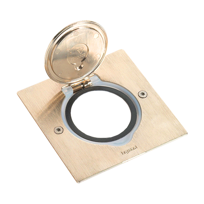 Platine de sol carrée pour méca Mosaic 1 poste - doré brossé