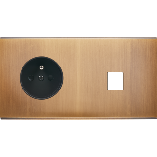 Façade Confidence Laiton Vieux Bronze Double Horizontale PC M1