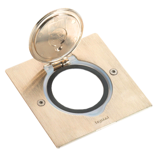 Platine de sol carrée pour méca Mosaic 1 poste - doré brossé