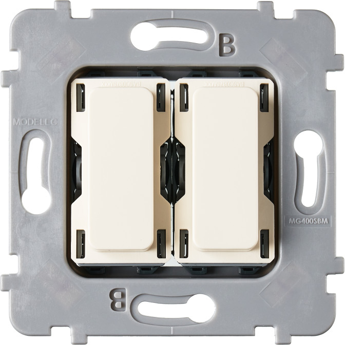 Mécanisme Plat 2 Boutons Vv Et/Ou Poussoir Collection M Ivoire