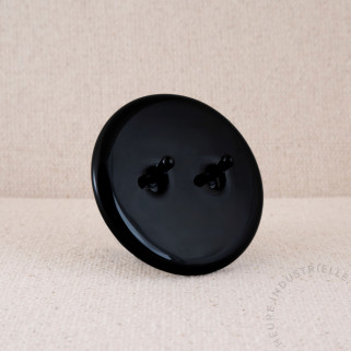 Interrupteur double IRIS porcelaine noire levier noir