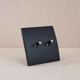 Commande Duo double Modelec karo noir soft touch levier acier