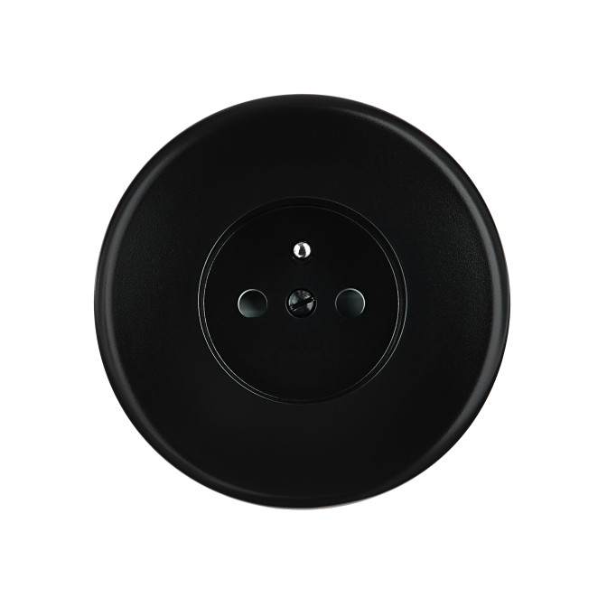 Façade Iris Noir Simple Prise courant 2P+T - Façade à clip.