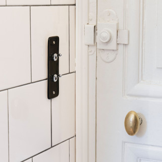 Interrupteur ADR x HI Double Chrome Plaque Porcelaine Noire