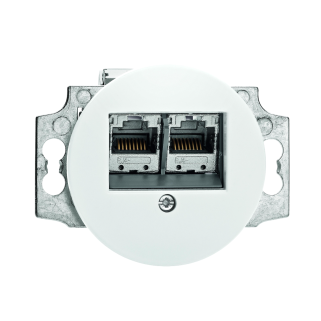 DBLE RJ45 CAT6 DUROPLAST BLANC (fixat. horizontal / boîte maçonnerie