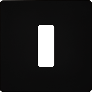 Façade M Noir Mat Simple 1 Bouton magnétique