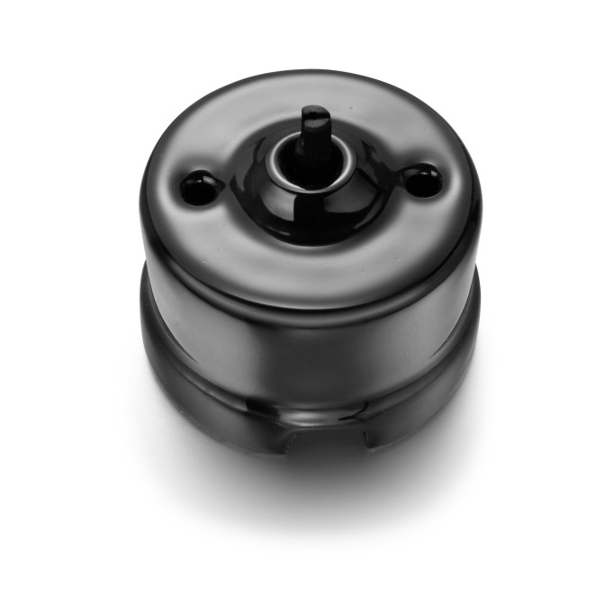 Bouton poussoir rotatif porcelaine noire