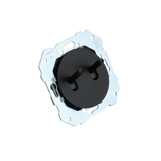 Double poussoir 6A-250V~ à levier et enjoliveur noir mat