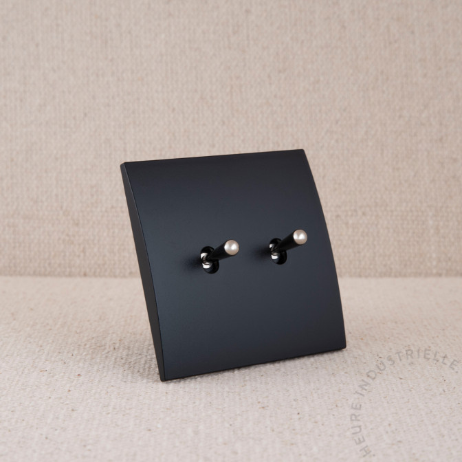 Commande Duo double Modelec karo noir satin levier acier