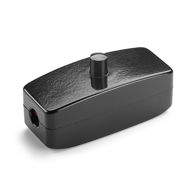 Interrupteur à câble en Bakélite® avec bouton poussoir noir