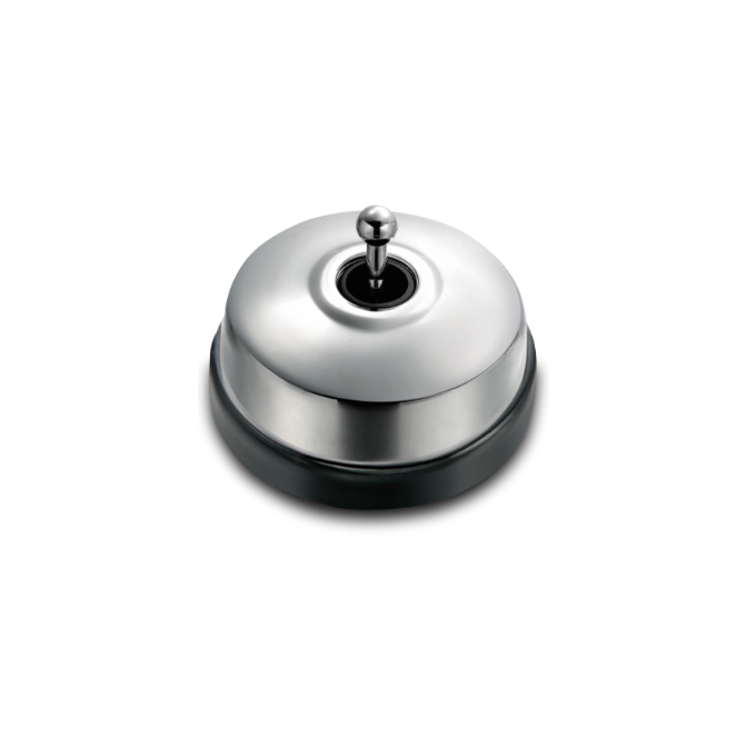 Poussoir et manette chrome brillant porcelaine noire ss passe-câble