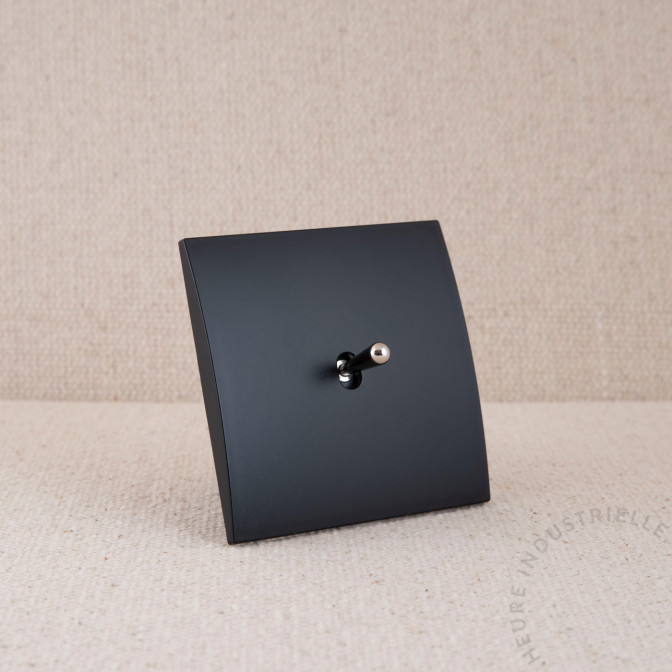 Commande Duo simple Modelec karo noir satin levier acier