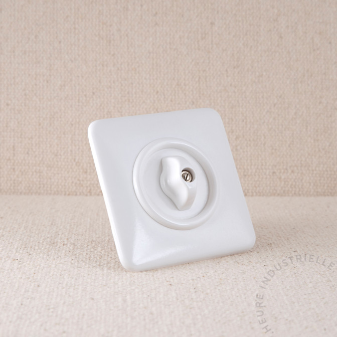 Interrupteur rotatif double THPG Duroplast blanc carrée