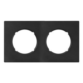 Plaque 2 postes Noir mat