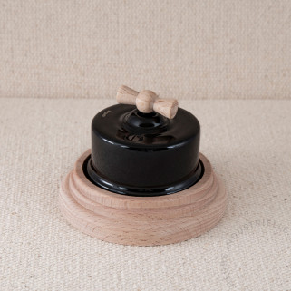 BP rotatif Garby porc. noire manette Bois brut socle Bois brut