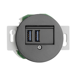 CHARGEUR USB A+A 12,5W PORCELAINE NOIRE