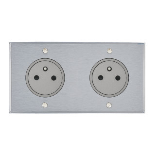 Art d'Arnould Mémoire double prise 2P+T Surface 16A - acier brossé