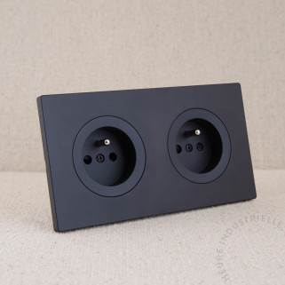 PCT x2 Fontini Dom enjoliveur noir mat + plaque noir mat