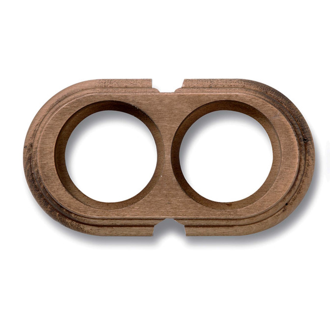 Socle 2 elements horizontale avec 2 trous hêtre vieilli