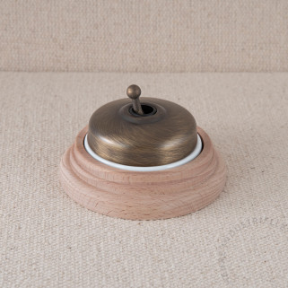 Interrupteur Dimbler dôme métal base porcelaine blanche socle bo